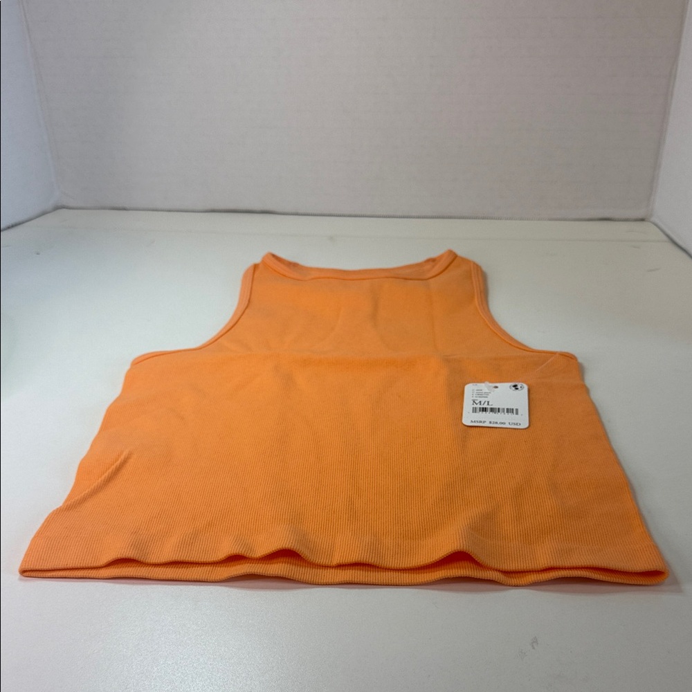 Intimately by Free People Sunny Peach Ribbed Tank/ Crop Top